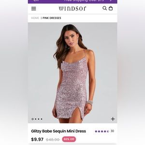 Windsor pink, sequin dress